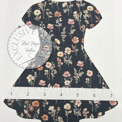 Poly Swiss Dots- Fall Wildflowers on Black