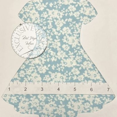 Poly Swiss Dots- Blue Floral 014