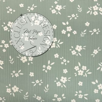 Variegated Poly Rib Knit- Light Olive Floral