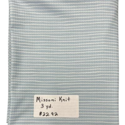 Remnant- 3 yard piece Missoni Knit, Ice Blue Stripes