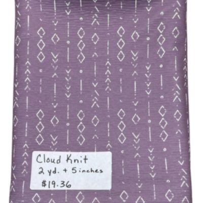 Remnant- 2 yard + 5" piece Cloud Knit, Lavender Geometric, 55" wide