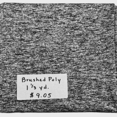 Remnant- 1 1/3 yard piece Brushed Poly Knit, Heather Gray