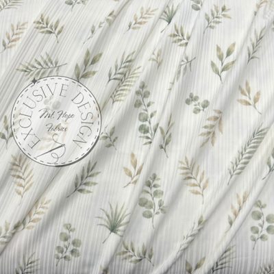 Variegated Rib Knit- Tropical Leaves