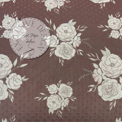 Swiss Dot Knit- Rum Raisin Floral