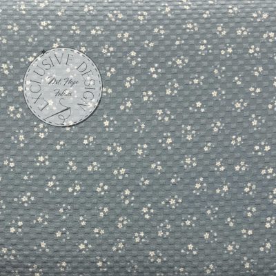 Mini Checkerboard Poly - Tiny Blue Floral