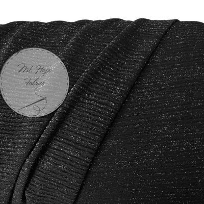Metallic Crinkle Stripe - Jet Black