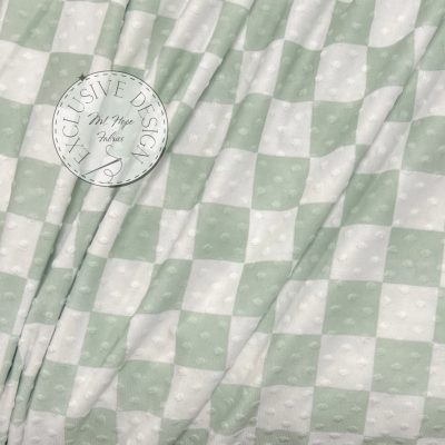 Swiss Dot Knit- Geo Squares