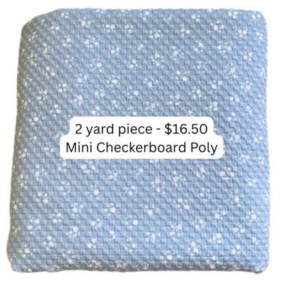 2 yard piece - Mini Checkerboard Poly, Tiny Blue Floral