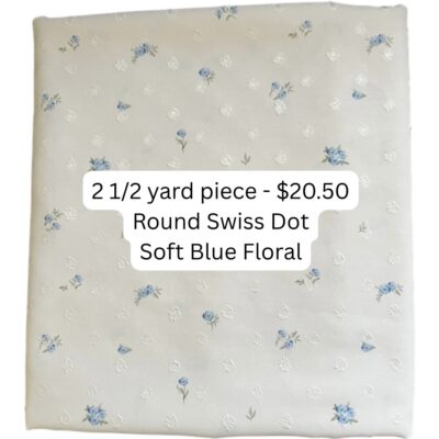2 1/2 yard piece - Round Swiss Dot, Soft Blue Floral
