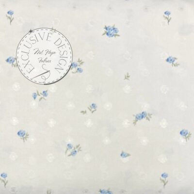 Round Swiss Dots- Soft Blue Floral